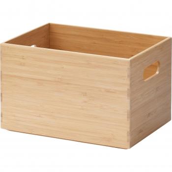 Bambus‑Kistenserie MUJI – Stapelbar, 26 × 18,5 × 16,5 cm