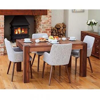 Walnut Dining Set Bundle: Table CDR04B and Four Chairs CDR03M – Baumhaus