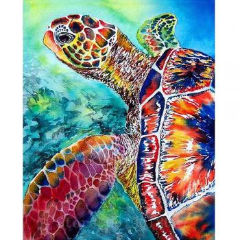 Mosaïque Diamant 50X70 CM avec Motif Tortue