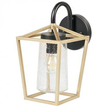 Applique Extérieure en Métal Doré et Verre Design Contemporain