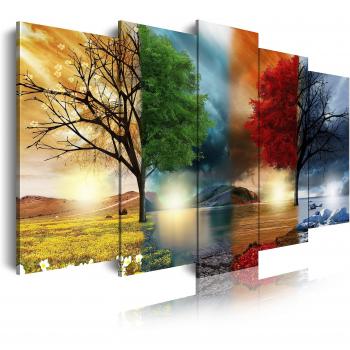 Quadro “Natura 4 Stagioni” XXL su Tela con Telaio in Legno – 5 unità