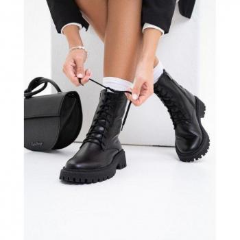 Elegante schwarze Fellstiefel ISSA Plus 41