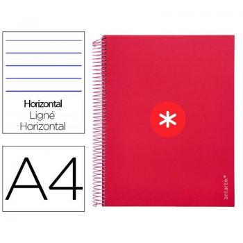 Caderno A4 120F Pautado Framboesa Antartik