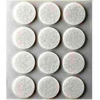 Inofix 66702 – Paquet de 12 fiches de feutre blanc adhésif, 22 mm diamètre, Plasfix
