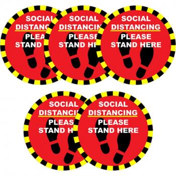 Marcador de Distancia Social 5 Adhesivos