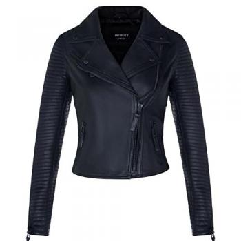 Infinity Leather Women's Black Brando Biker Jacket