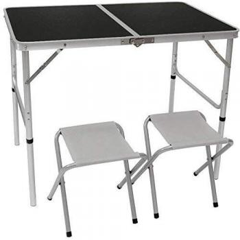 AMANKA Picnic Table with 2 Folding Stools