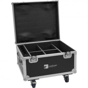 Roadinger Flightcase für 4x AKKU IP PAR 7 QCL WDMX mit Ladefunktion