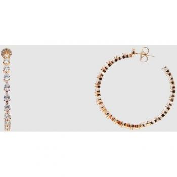 Pendientes Aro Dada Burma con Circonitas Rosadas