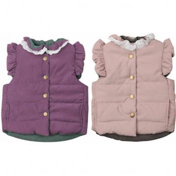 Sleeveless Ruffled Baby Girl Winter Coat