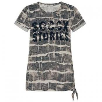 Damen Rundhalsshirt SOCCX mit Gummizug