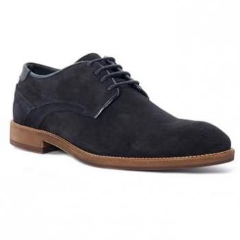 Dune London Navy Suede Derbies