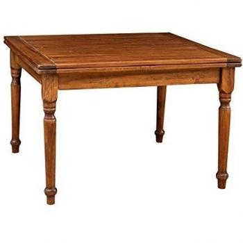 Table de repas extensible en bois massif 120x120x80 cm