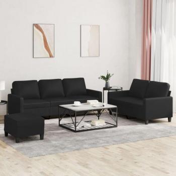Suite Comfort Torana 3x con Cuscini Nero Similpelle