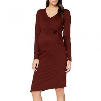 MAMALICIOUS Damen Mlninna L/S Jersey Abk Dress A. V. Kleid, Rot, XL