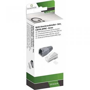 Quadrios Kit connettori RJ-45 CAT 5e 1906C173 Spina dritta 8P8C Grigio 25 pz