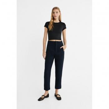 Stradivarius Navy Blue Smart Trousers with Darts Size 14