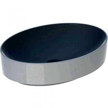 Keramag GmbH Geberit VariForm Aufsatzwaschtisch oval, 550x400mm, ohne Hahnloch, ohne Überlauf, Farbe: Weiß, mit KeraTect