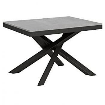 Table extensible moderne 90x120/224 cm Ciment Anthracite