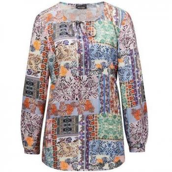 Goldner Fashion Bluse im floralen Patchmuster