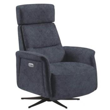 Microfibre Bleu Nazaré – Fauteuil relax électrique 1 place