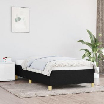 Día y Noche Estructura de cama sin colchón tela negro 90x200 cm