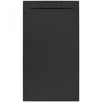Receveur de douche en marbre noir 140x90cm avec siphon intégré