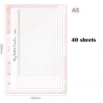 A5/A6 40-Sheet Habit Tracker Loose Leaf Pages for 6-Ring Binder