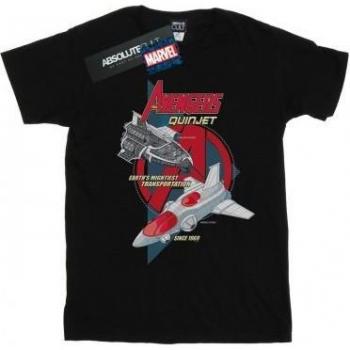 The Avengers Quinjet 1969 Black T-Shirt for Kids
