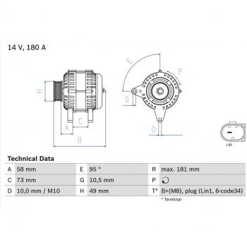 Alternador BOSCH 0 986 084 630 para Vehículos