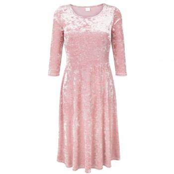 Kim Kara Damen‑Samtkleid “Elysium” – 3/4‑Arme, Rundhals