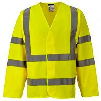 Portwest Long Sleeve Hi Vis Waistcoat, Yellow, Large/X-Large