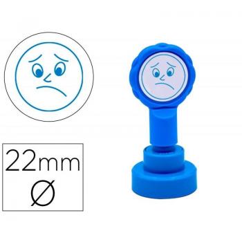 Tampon Artline Émoticône Dégoût 22 mm de Diamètre Bleu