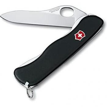 Couteau de poche Victorinox Sentinel One Hand avec 5 fonctions, lame bloquable, clip noir