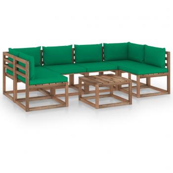 Conjunto de Muebles de Exterior 7 Piezas con Cojines