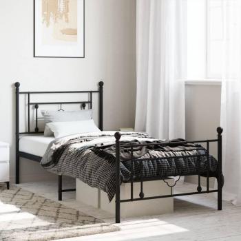Cama Estilo VidaXL Negra 90x200