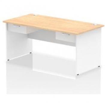 Impulse 1600 x 800mm Straight Office Desk Maple Top