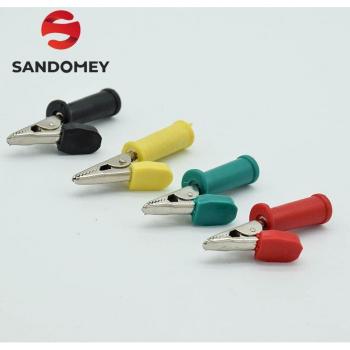 Pinza Cocodrilo con Enchufe 4 mm – Kit de 4 Unidades