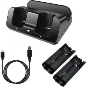 Wii U Gamepad and Remote Charging Dock with USB and Batteries
