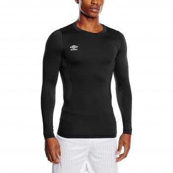 Herrenfußball-Underwear UMBRO Core Crew Long Shirt Schwarz L