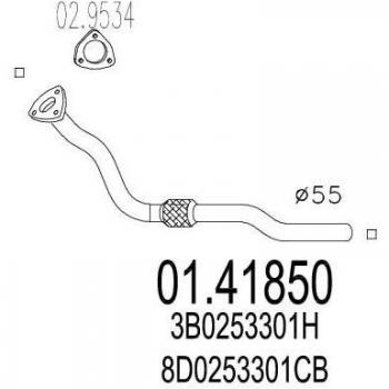 MTS Vorne Abgasrohr 01.41850 (VW/Audi/Skoda)