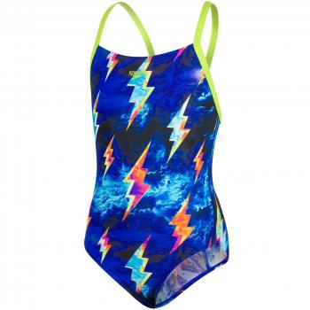 Speedo Black-Lime Digital Crossback Girl's Bikinis – 26
