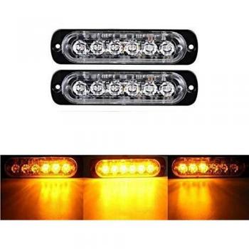BIJANSEN Warnlicht Orange, Frontblitzer Stroboskoplicht, IP68 Waterproof, Notfall Blinklicht