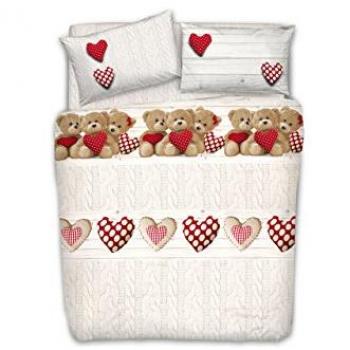 Matrimonial Cotton Cover – Sacco Piumone Rosso Pensieri Delicati New Orsetti