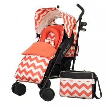 Obaby Zeal Stroller and Car Seat Set (Orange ZigZag)