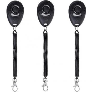 Black Clicker for Dog Training with Wrist Strap