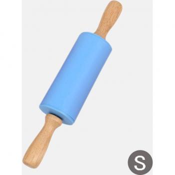 Silicone Pastry Pin with Wooden Grip – Flour & Dough Roller