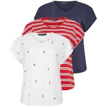 Multicolor M&co Women’s 3‑Pack Grown‑On Sleeved Shirts, Size 14