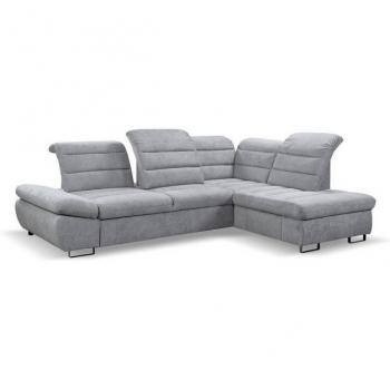 WERK2 L‑Sofa „Roma“ – Eckform mit Schlaffunktion, hellgrau