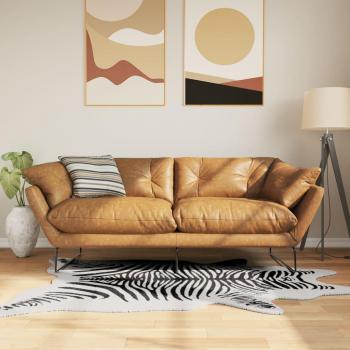 Tapis Lavable Zèbre 120x170 cm – Noir-Blanc, Antidérapant, Polyvalent Chambre/Salon